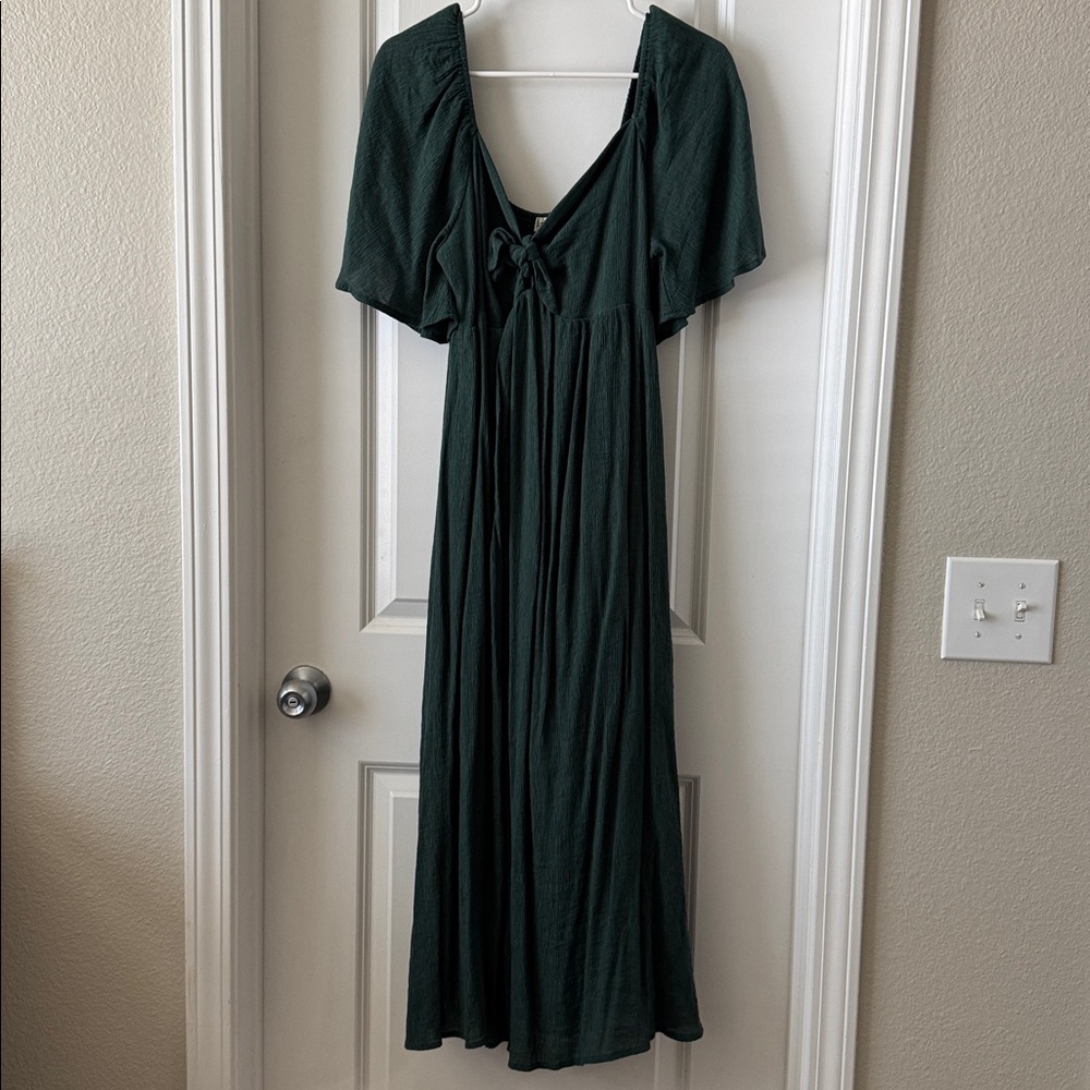 Pinkblush Hunter Green Maternity Midi Dress